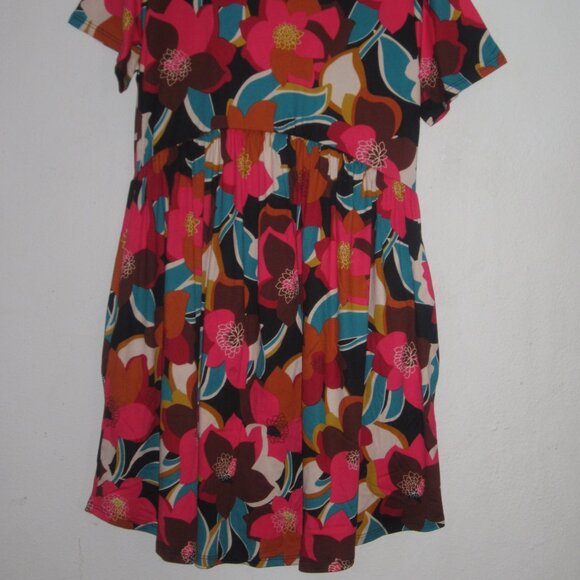 Haptics by Holly Harper Dreamy Teal & Fuchsia Floral Babydoll Fit & Flar… - Picture 5 of 6